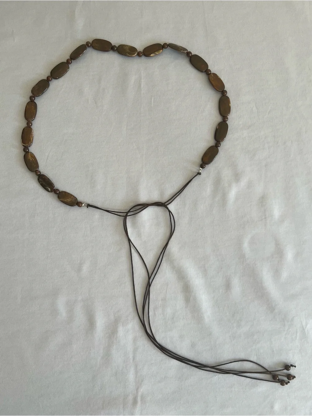 Adjustable Brown Beaded Waist Belt